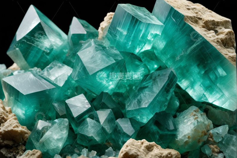 高清大图下载【趣麦麦图】绿色水晶矿石特写