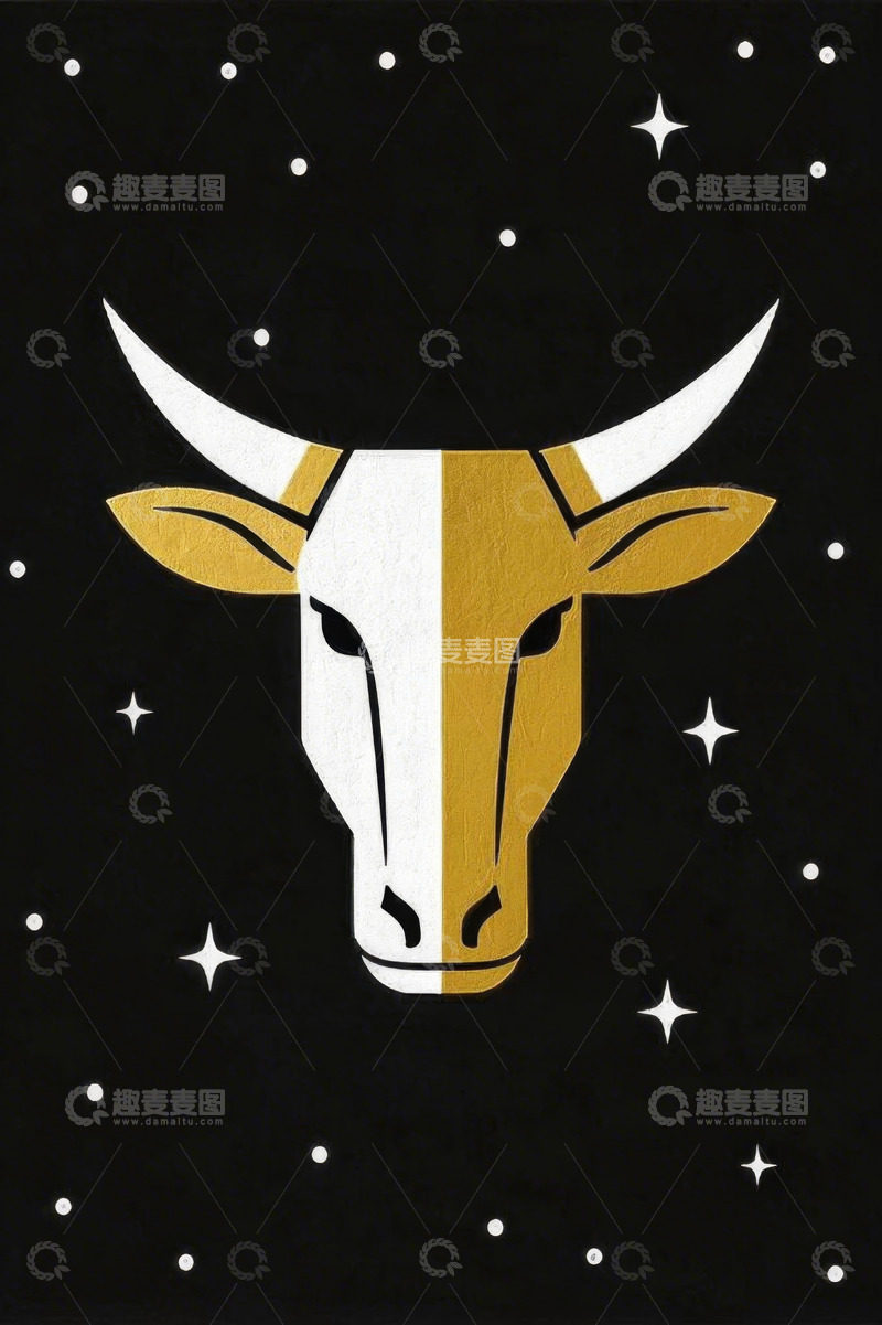 高清大图下载【趣麦麦图】金牛座星座符号设计插图