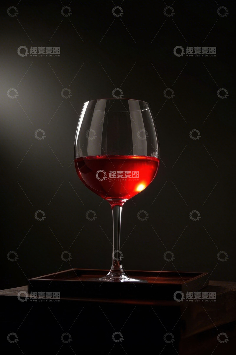 高清大图下载【趣麦麦图】高脚杯中的红色液体特写