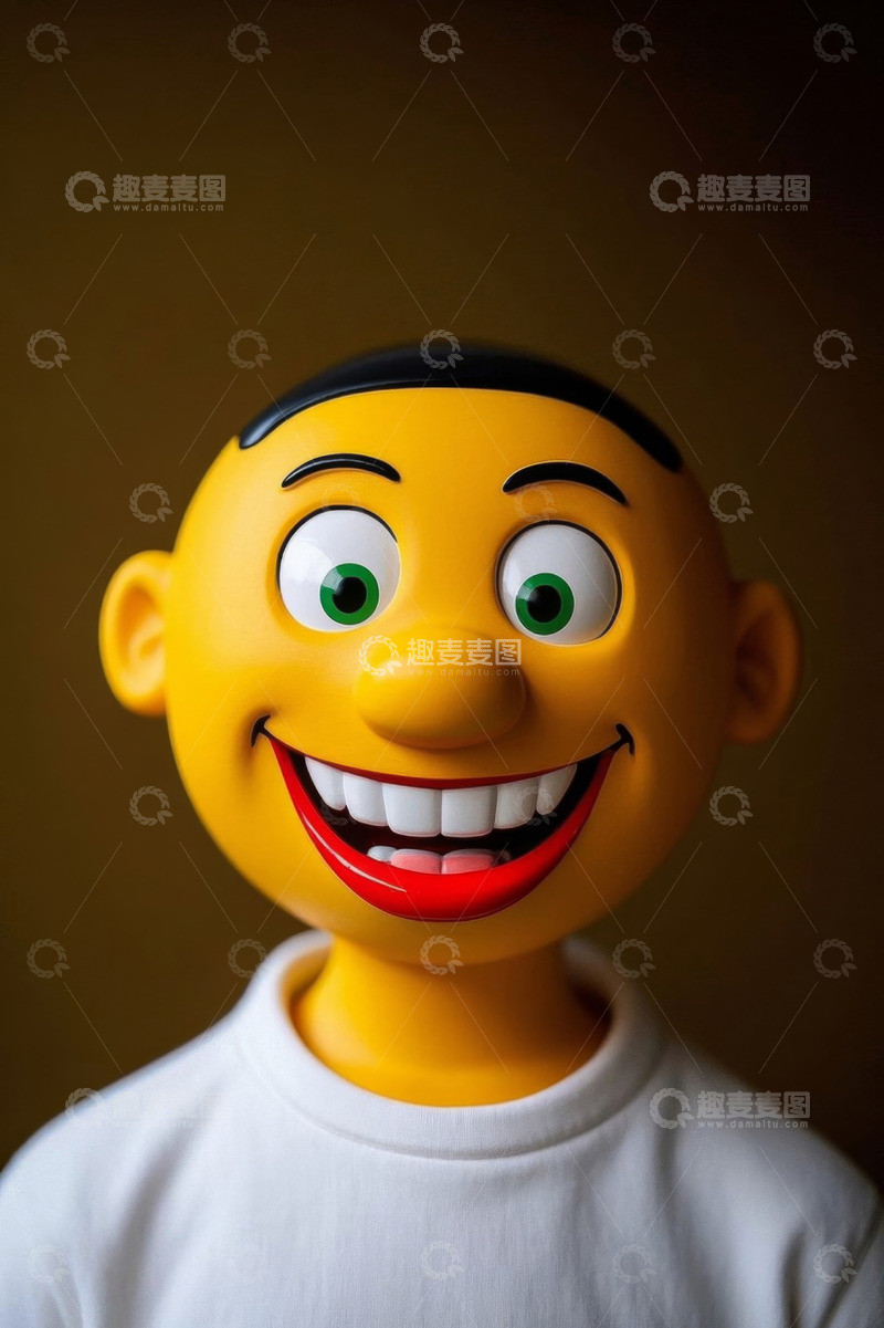 高清大图下载【趣麦麦图】黄色卡通人物笑脸特写