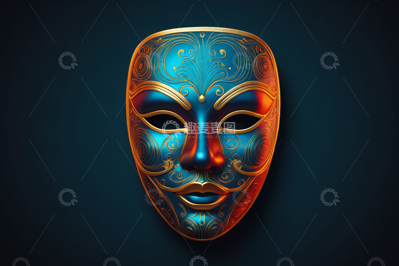 高清大图下载【趣麦麦图】装饰艺术风格彩色面具