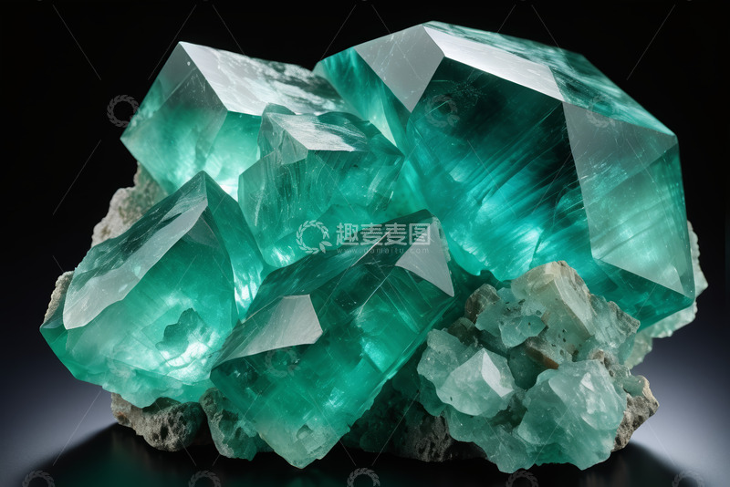 高清大图下载【趣麦麦图】绿色水晶矿物特写素材