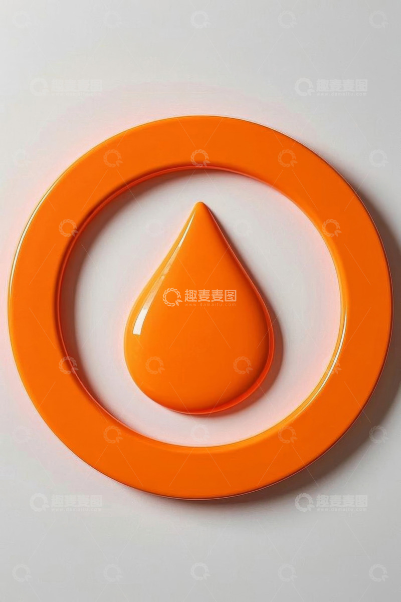 高清大图下载【趣麦麦图】橙色水滴与圆环图案素材