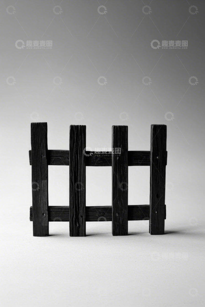 高清大图下载【趣麦麦图】黑色木质栅栏特写素材