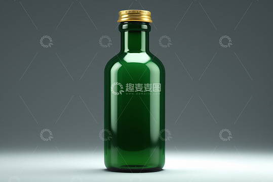 绿色玻璃瓶带金色瓶盖