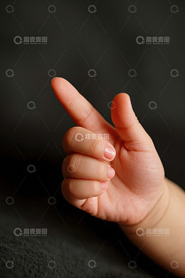 婴儿手部特写手势素材