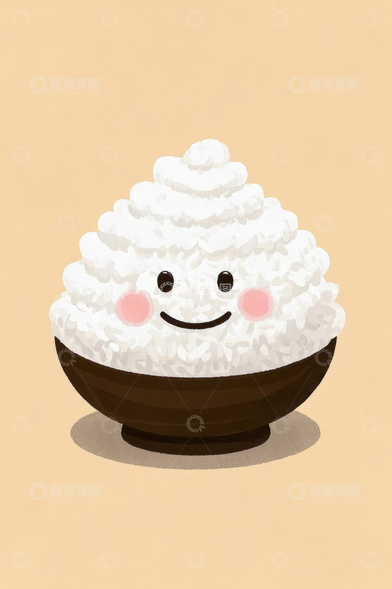 高清大图下载【趣麦麦图】卡通形象米饭碗