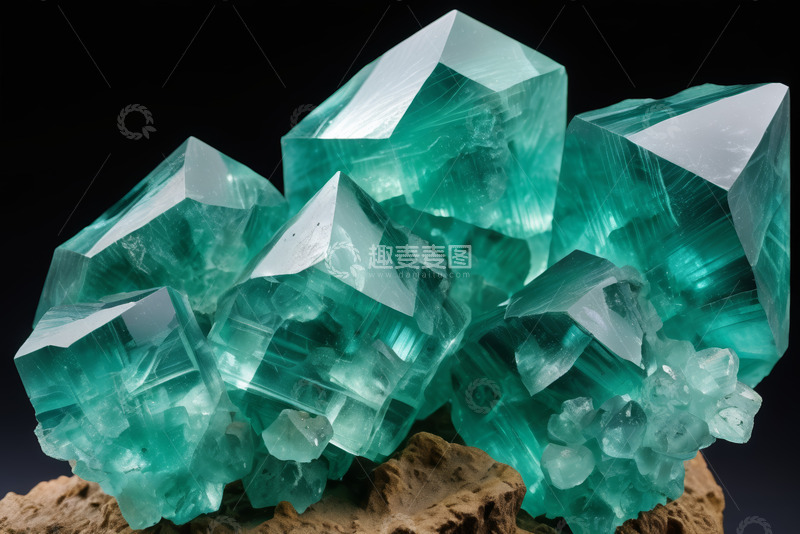 高清大图下载【趣麦麦图】绿色晶体矿石特写
