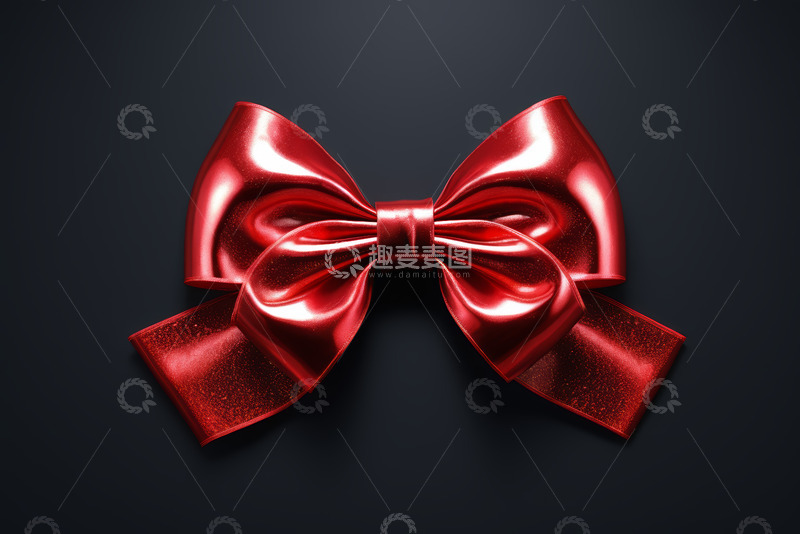 高清大图下载【趣麦麦图】红色闪亮蝴蝶结装饰