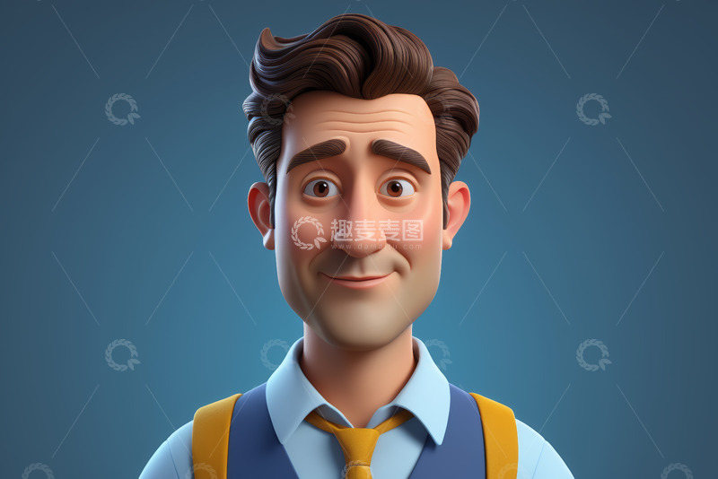 高清大图下载【趣麦麦图】卡通风格男性人物肖像