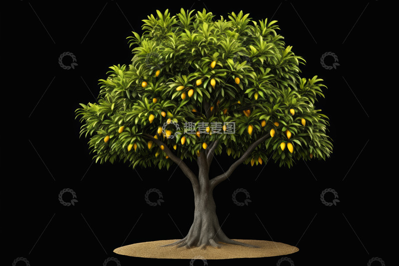 高清大图下载【趣麦麦图】带果实的绿色树木素材