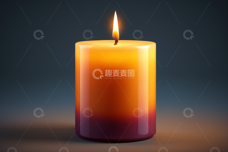 高清大图下载【趣麦麦图】燃烧的圆柱形蜡烛素材