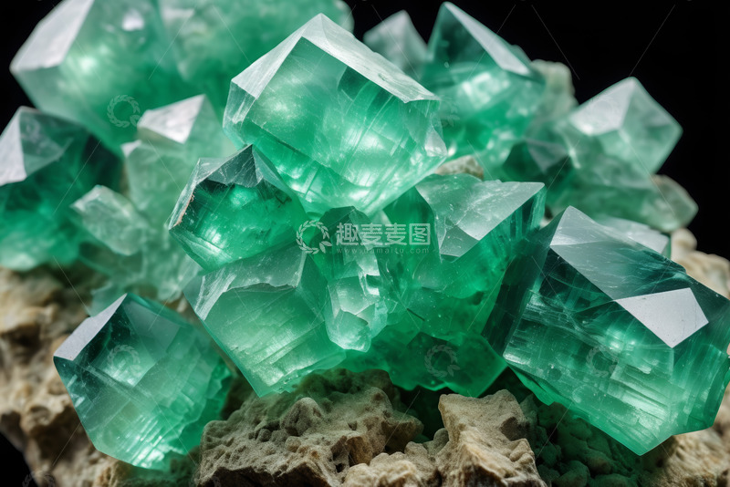 高清大图下载【趣麦麦图】绿色晶体微距特写