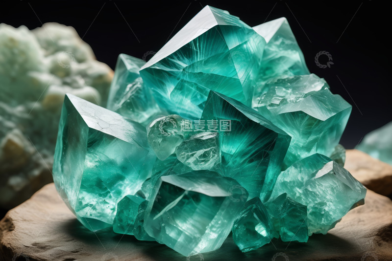 高清大图下载【趣麦麦图】绿水晶矿石特写