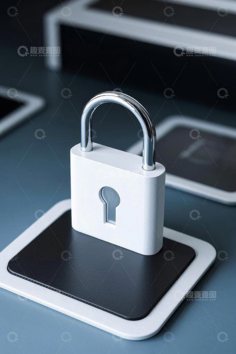 高清大图下载【趣麦麦图】白色挂锁特写