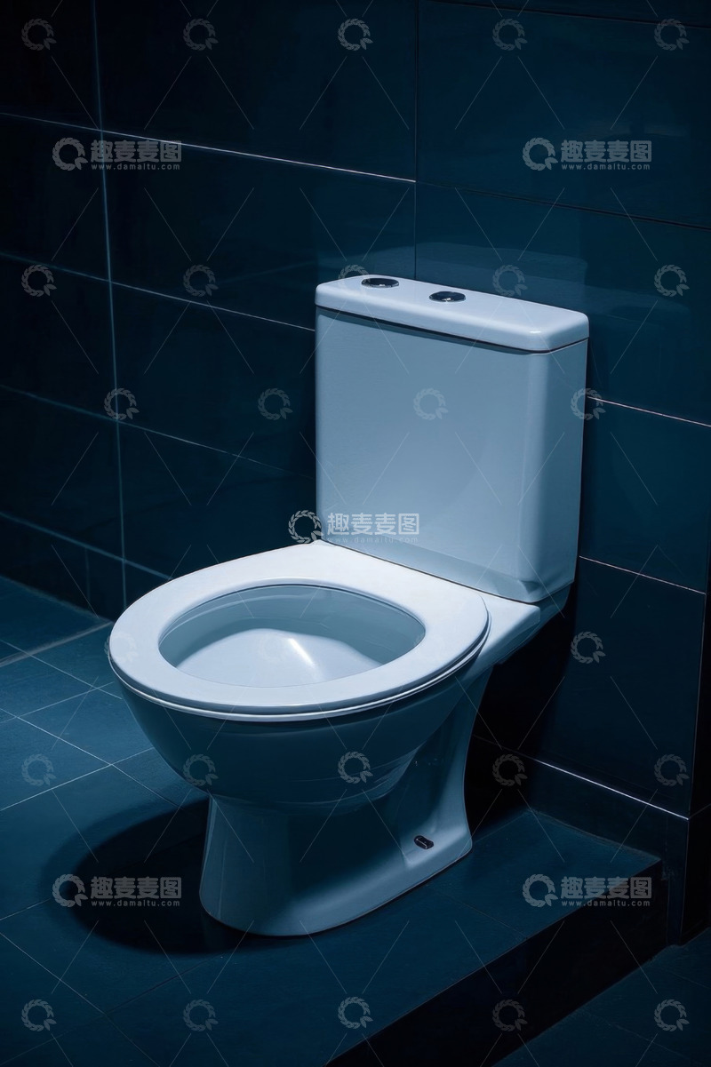 高清大图下载【趣麦麦图】卫生间白色陶瓷马桶特写