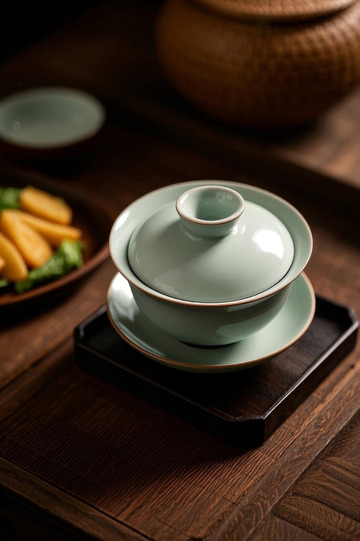 中式茶具特写静物