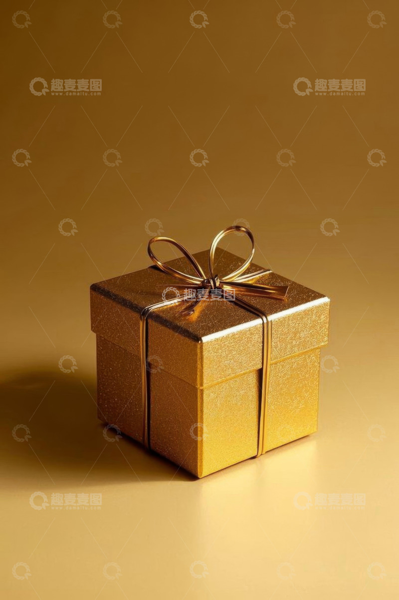 高清大图下载【趣麦麦图】金色礼品盒特写