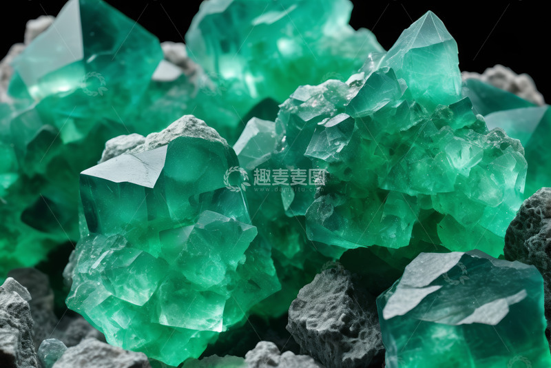 高清大图下载【趣麦麦图】绿色水晶矿石特写