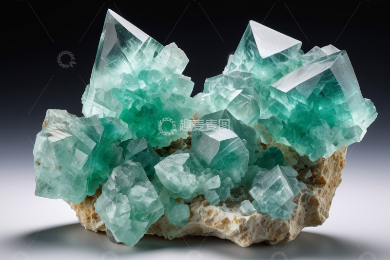 高清大图下载【趣麦麦图】绿色水晶矿石微距特写