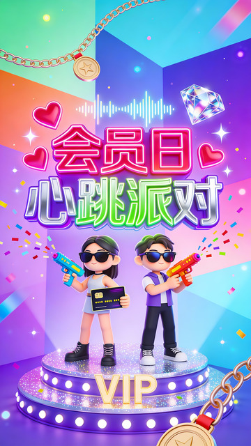 VIP 会员日的心跳派对狂欢现场