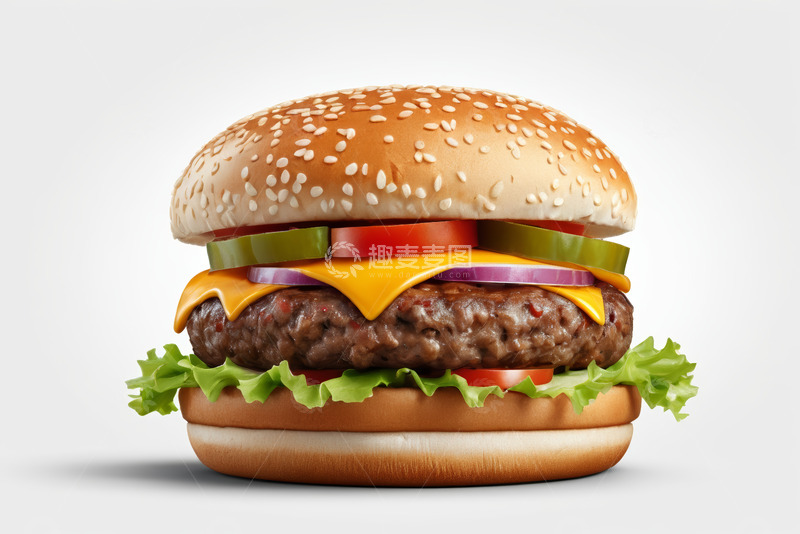 高清大图下载【趣麦麦图】美味牛肉汉堡特写