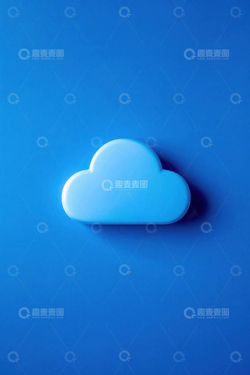高清大图下载【趣麦麦图】蓝色背景上的立体云形图标