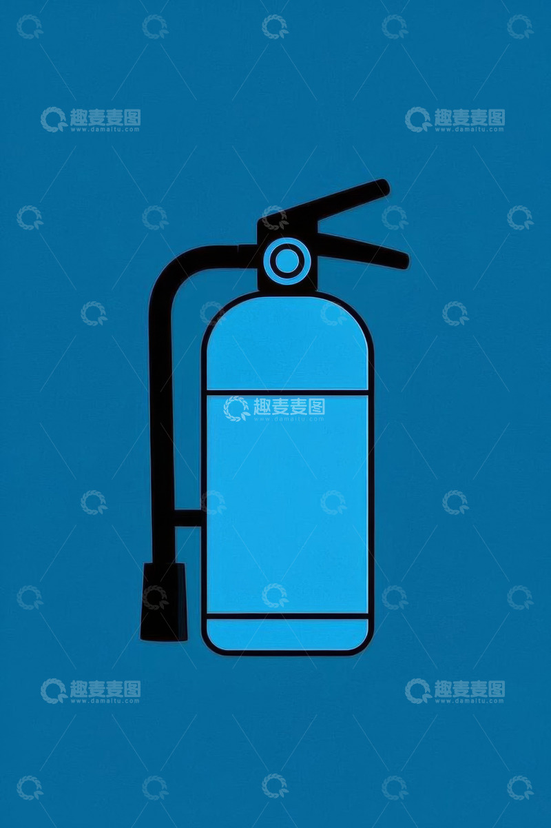 高清大图下载【趣麦麦图】蓝色灭火器图标