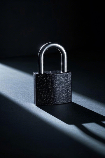 黑色挂锁特写