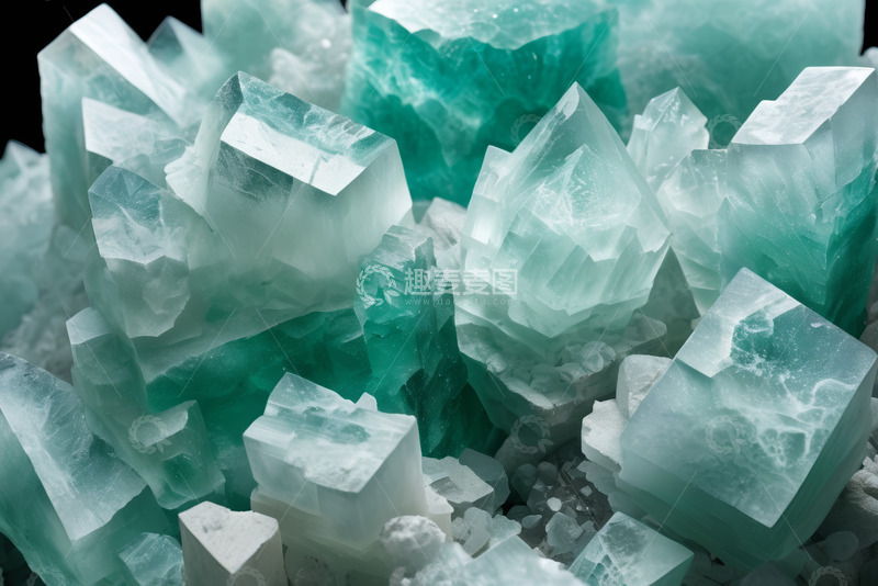 高清大图下载【趣麦麦图】绿色水晶矿石特写