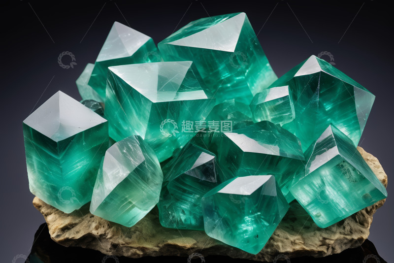 高清大图下载【趣麦麦图】绿色晶体矿物特写素材