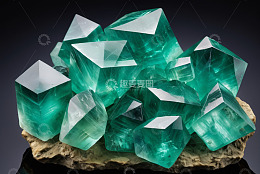 绿色晶体矿物特写素材