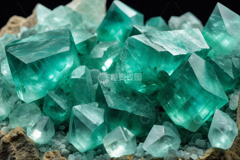 高清大图下载【趣麦麦图】绿色晶体微距特写素材