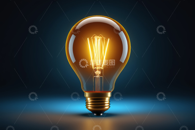 高清大图下载【趣麦麦图】-发光灯泡特写