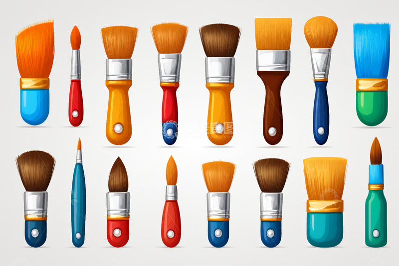 高清大图下载【趣麦麦图】多种艺术画笔插画