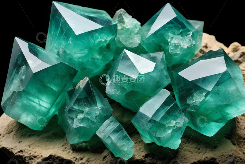 高清大图下载【趣麦麦图】绿色水晶矿石特写素材