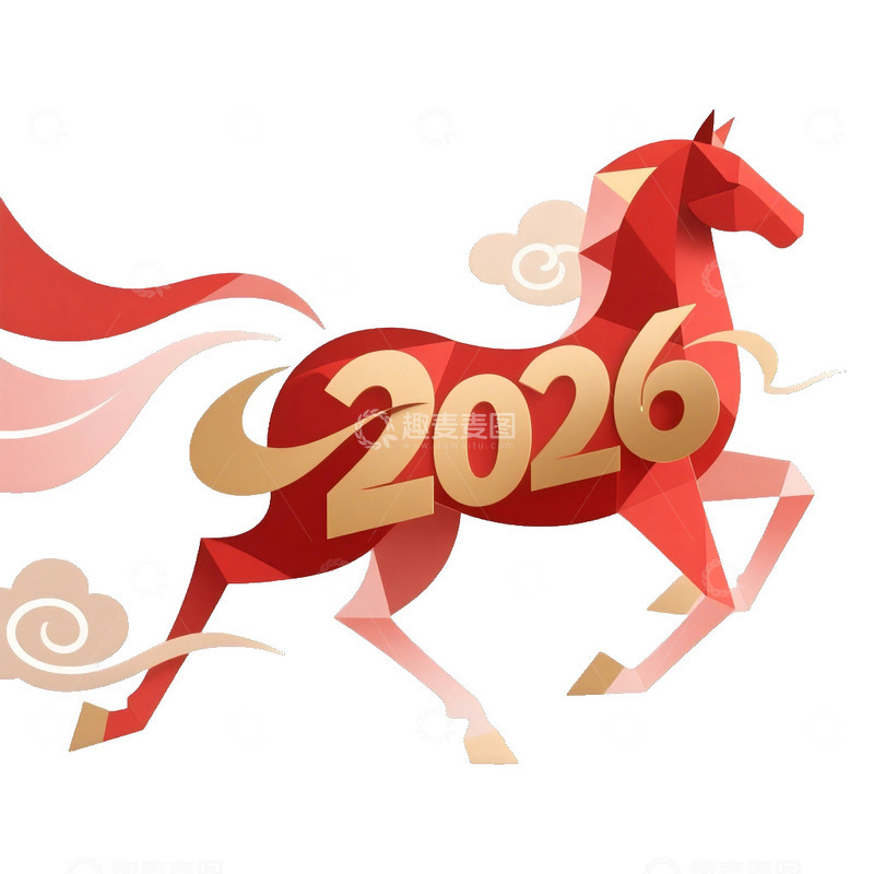 高清大图下载【趣麦麦图】2026几何马