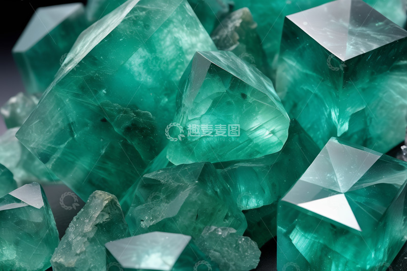 高清大图下载【趣麦麦图】绿色水晶微距特写素材