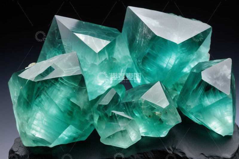 高清大图下载【趣麦麦图】绿色水晶矿物特写
