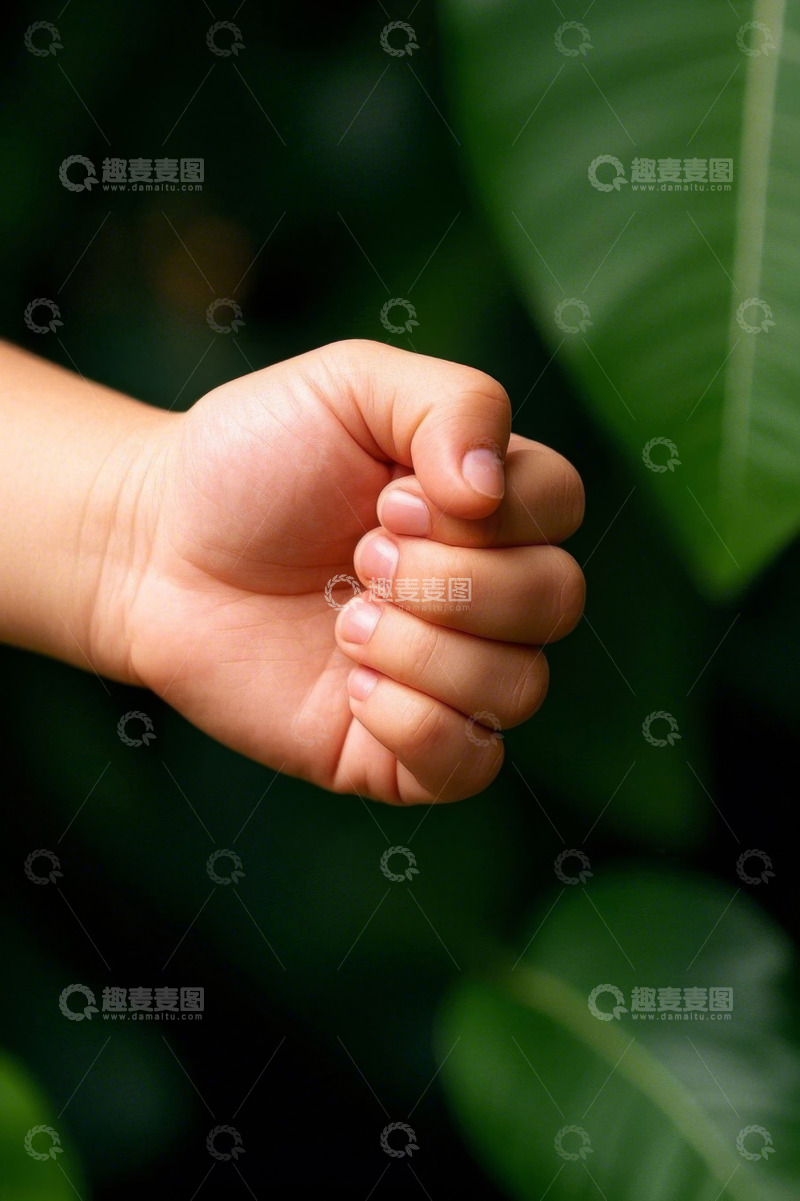 高清大图下载【趣麦麦图】孩童握拳特写画面
