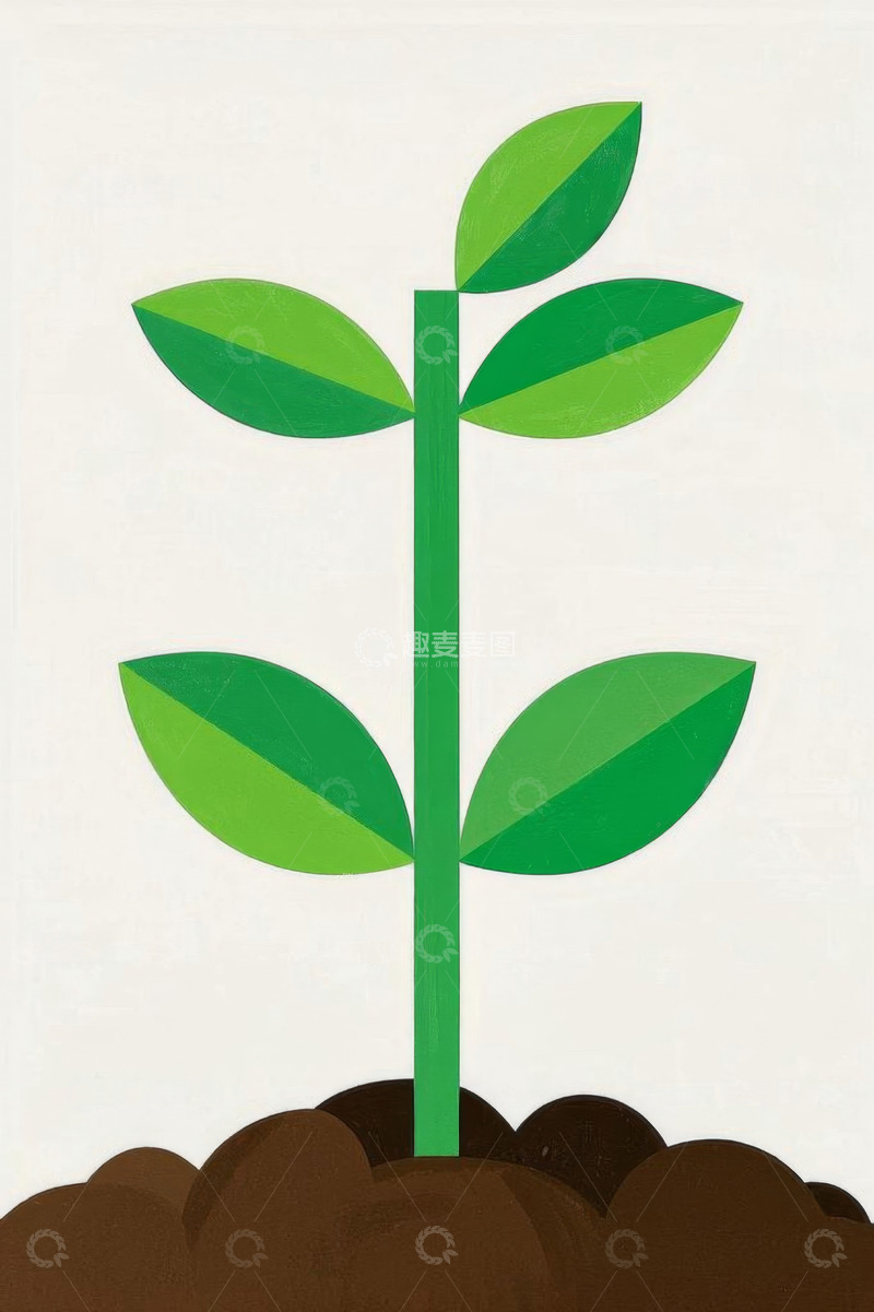 高清大图下载【趣麦麦图】绿色植物幼苗插画