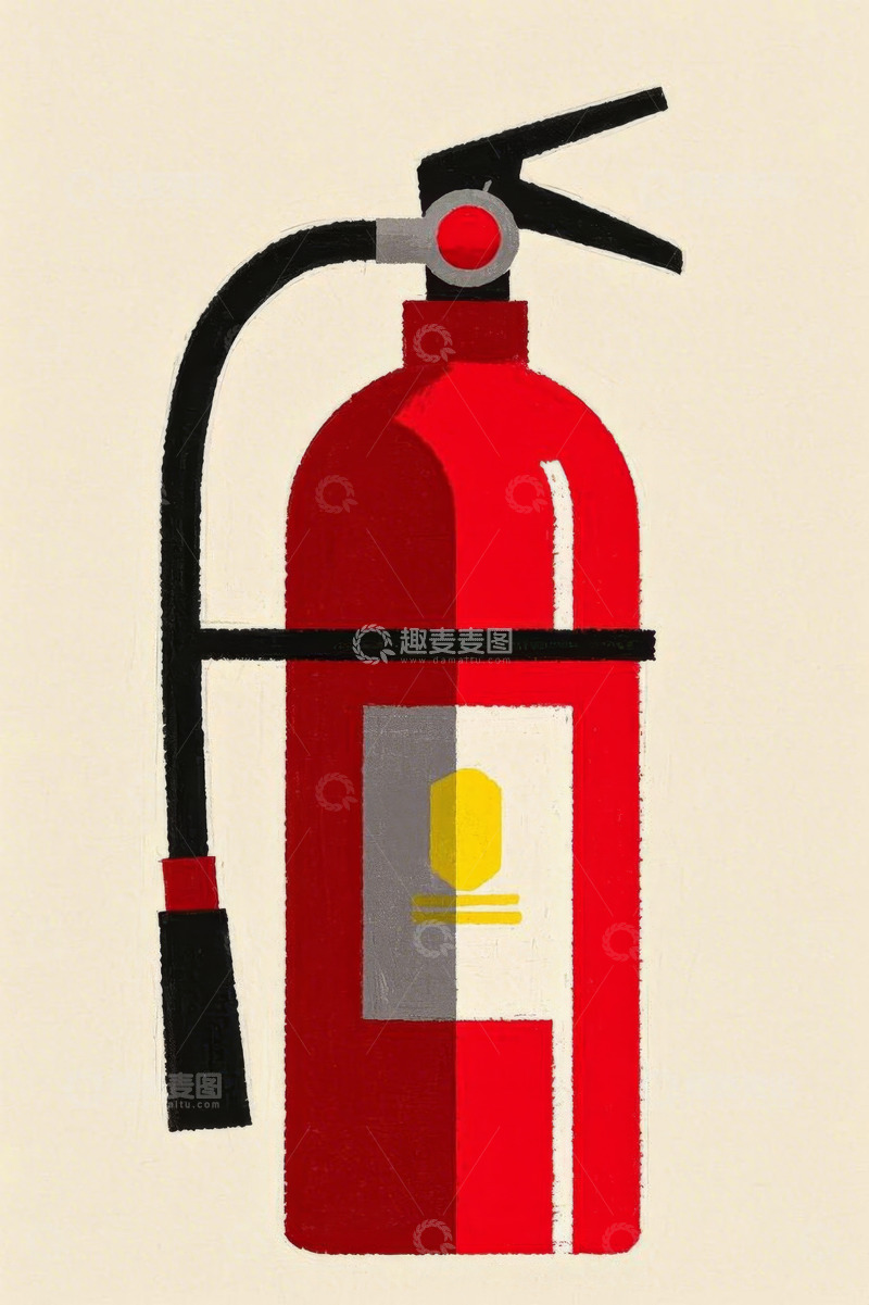 高清大图下载【趣麦麦图】红色灭火器插图