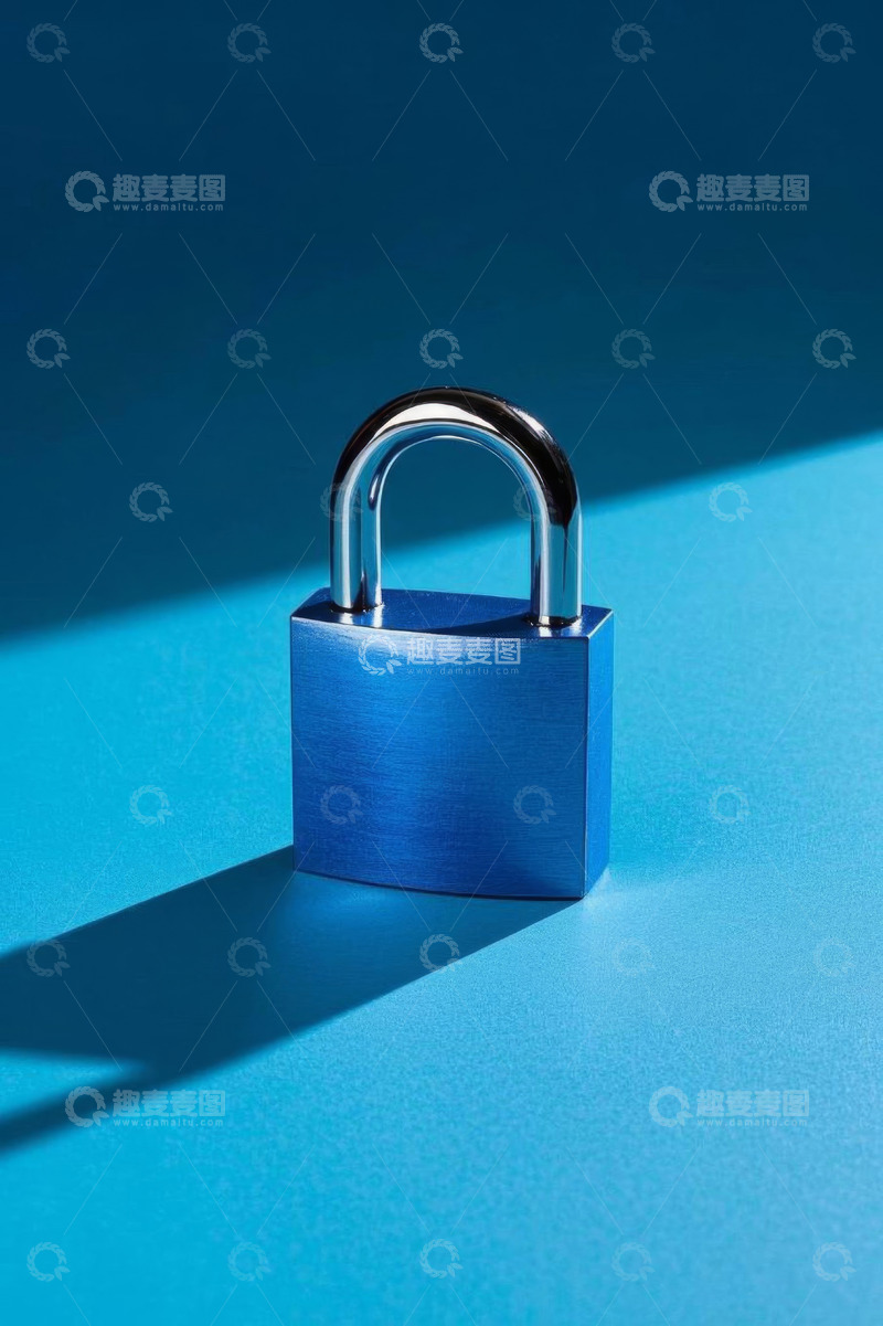 高清大图下载【趣麦麦图】蓝色挂锁特写