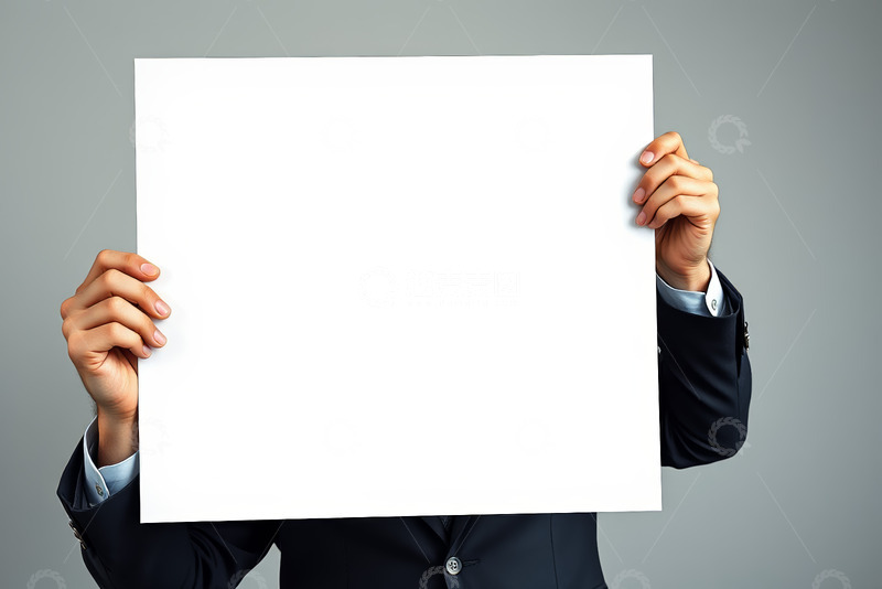 高清大图下载【趣麦麦图】商务人士手持空白纸张