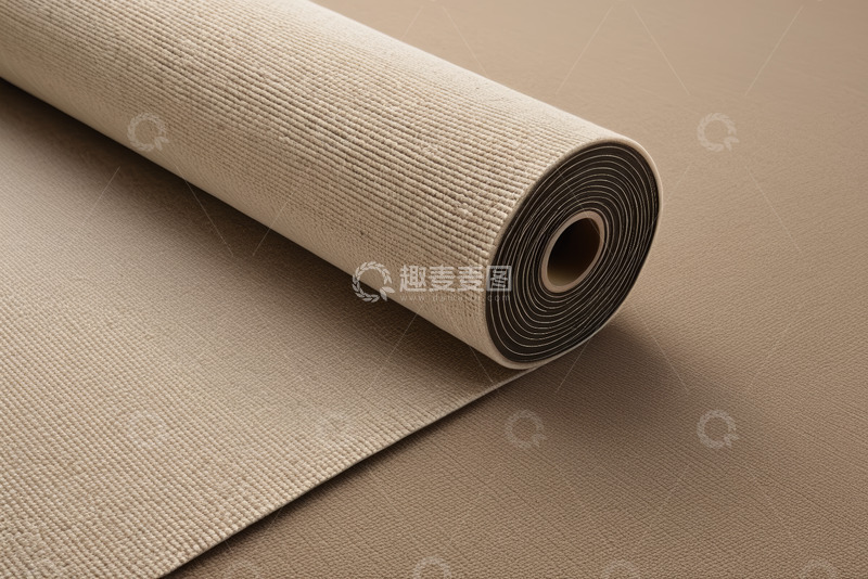 高清大图下载【趣麦麦图】米色卷状地毯素材