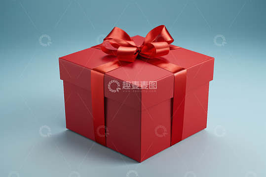 红色礼物盒带红色丝带