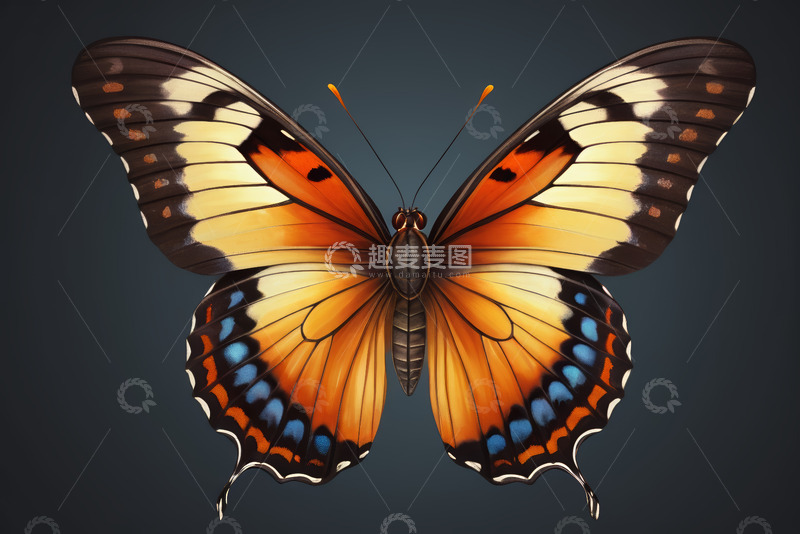 高清大图下载【趣麦麦图】彩色蝴蝶特写素材