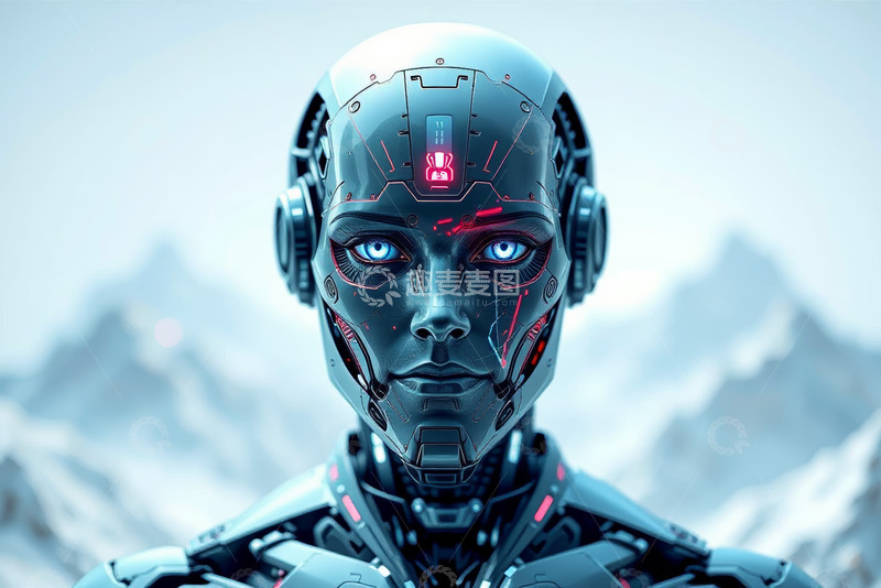 高清大图下载【趣麦麦图】科幻风格机器人特写