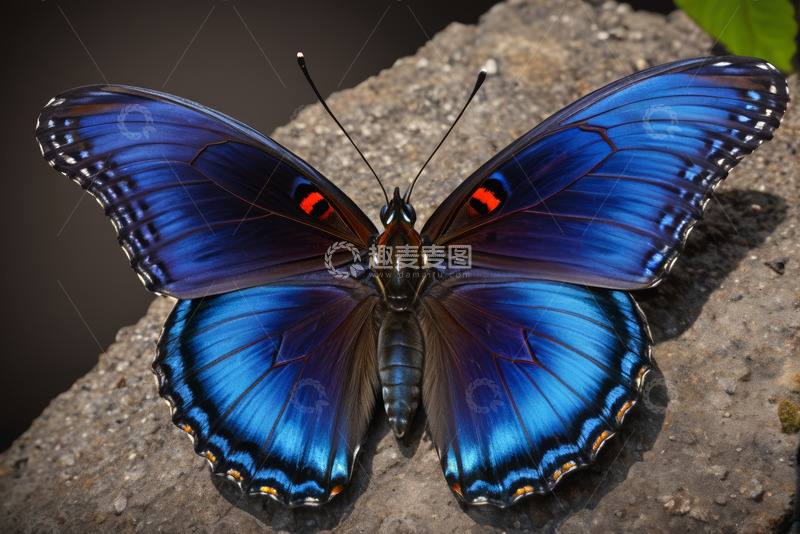 高清大图下载【趣麦麦图】蓝色蝴蝶微距特写