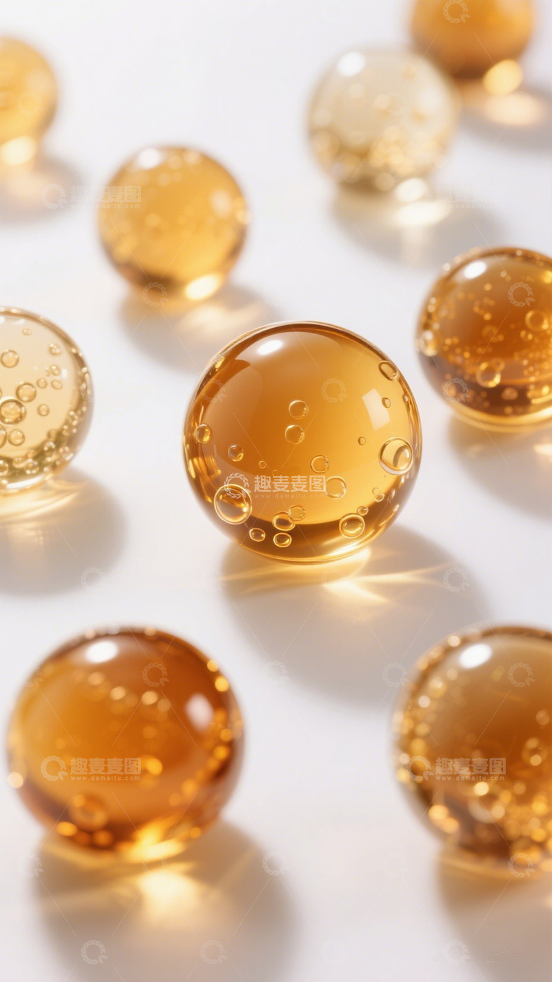 高清大图下载【趣麦麦图】琥珀色液体球体摄影